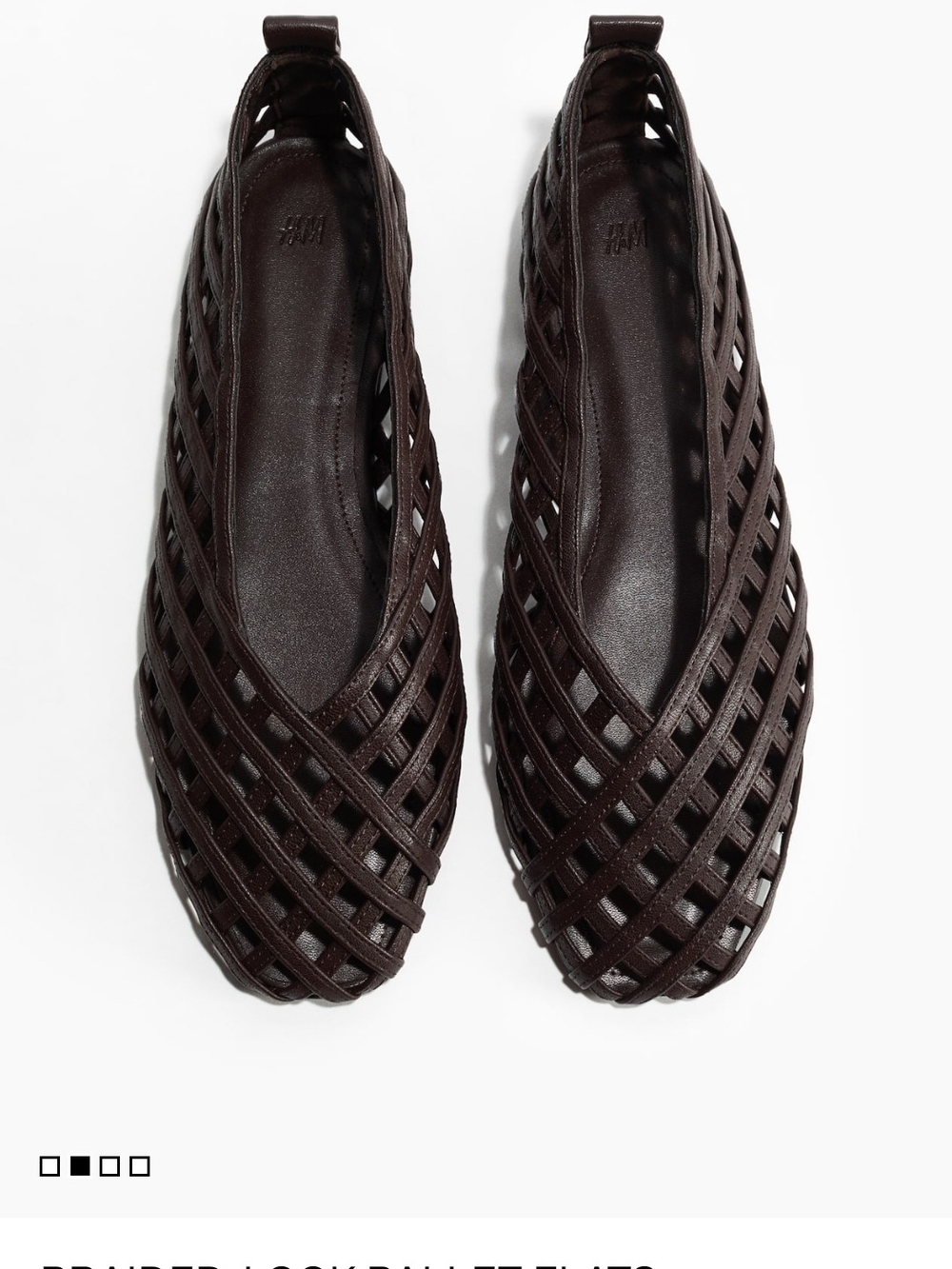 H&M Dark Chocolate Woven Slip-On Flats
